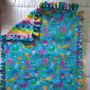 Handmade Reversible Mermaid Fleece Blanket